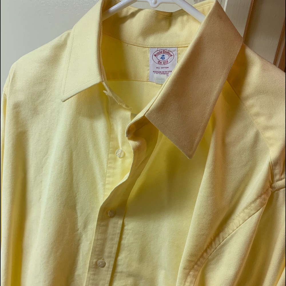 Brooks Brothers button down. Barley worn yellow